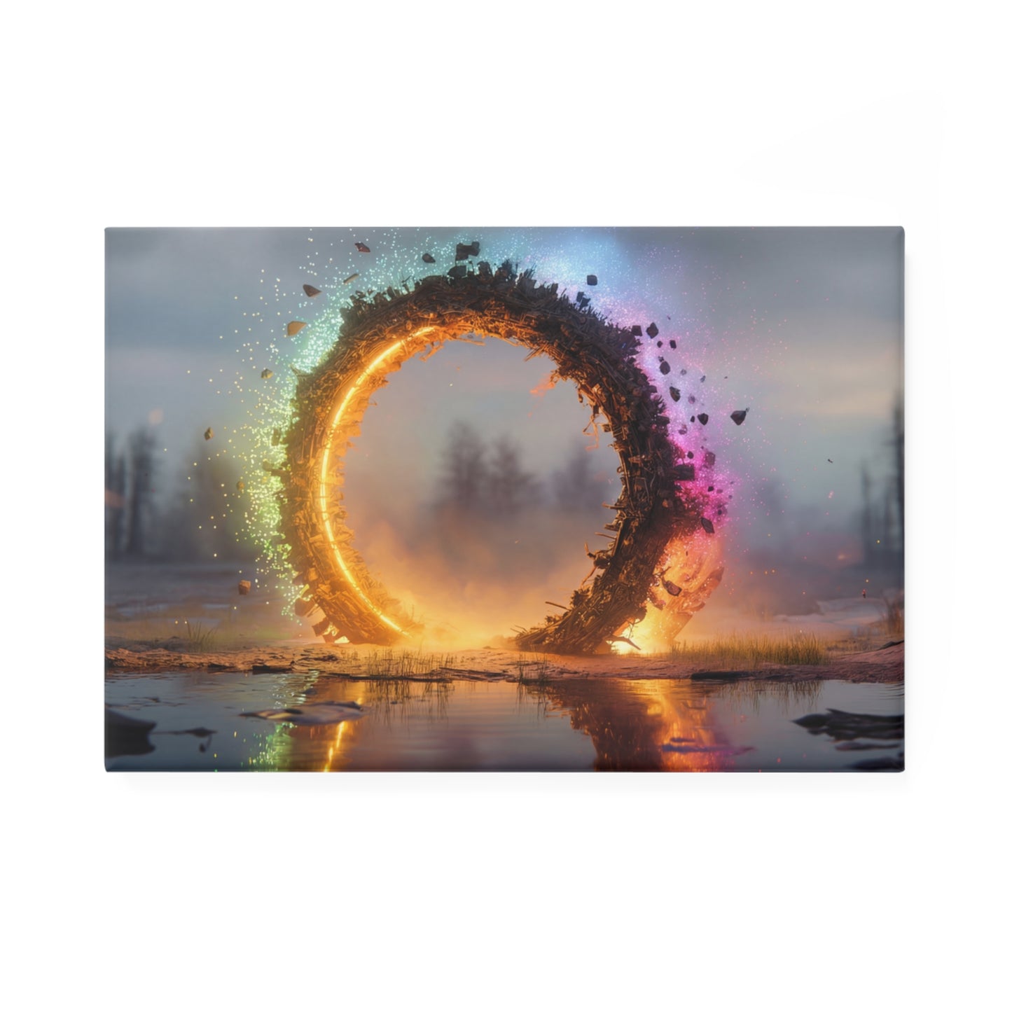 Cosmic Portal Button Magnet, Rectangle (1 & 10 pcs) – Fractured Light Gateway