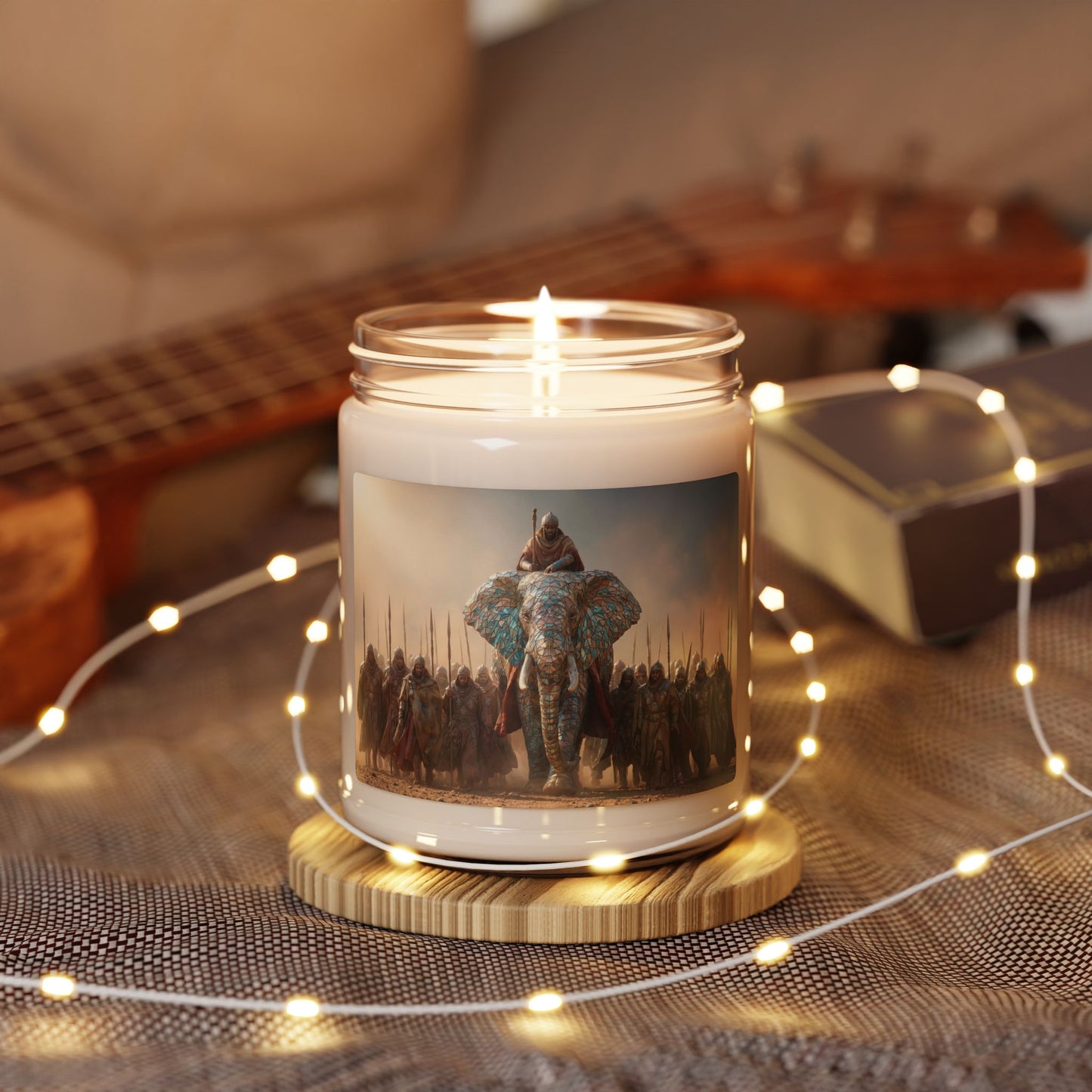 Mosaic Elephant Warlord Candle – Sunset Parade of Regal Dust