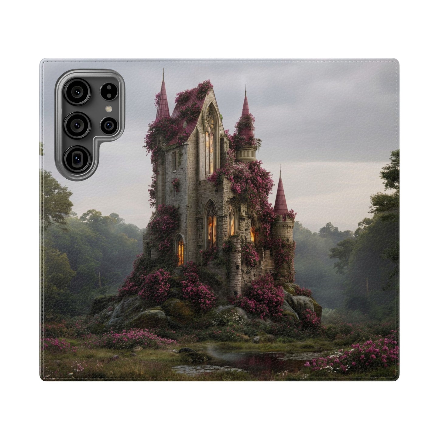 Blossom Spire Flip Cases – Pink Ivy Gothic Castle Cover
