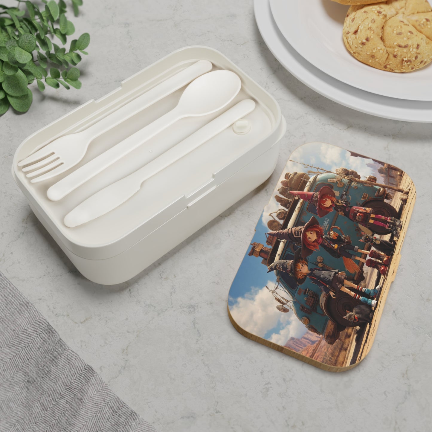Witch Trio Roadtrip Bento Lunch Box – Dusty Desert Spellbound Adventure