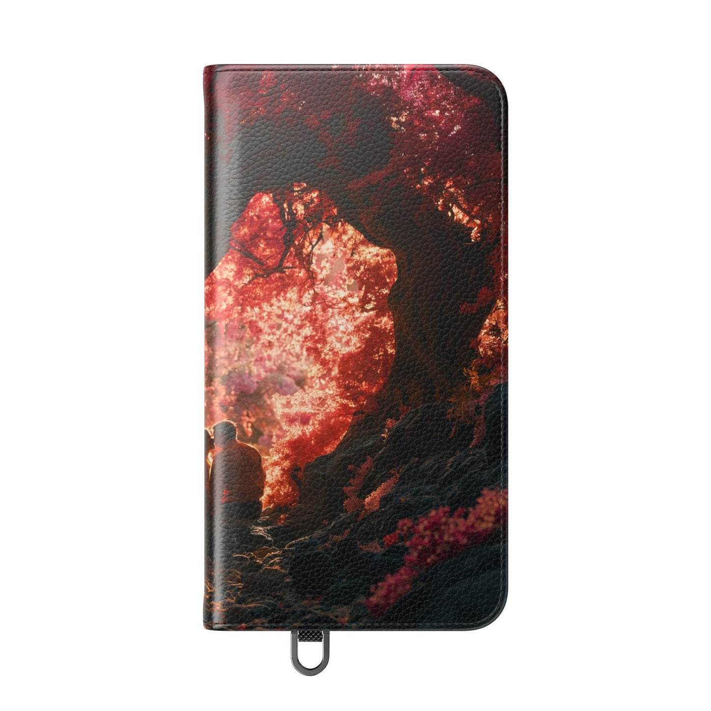 Crimson Arch Flip Cases – Heart-Shaped Canopy Romance
