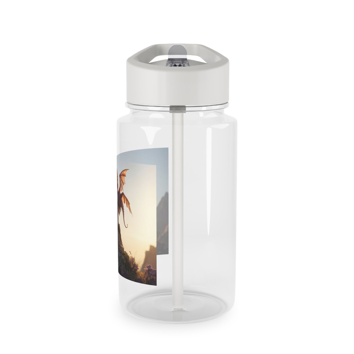 Elven Knight & Dragon Tritan Water Bottle – Golden Dawn Sentinel