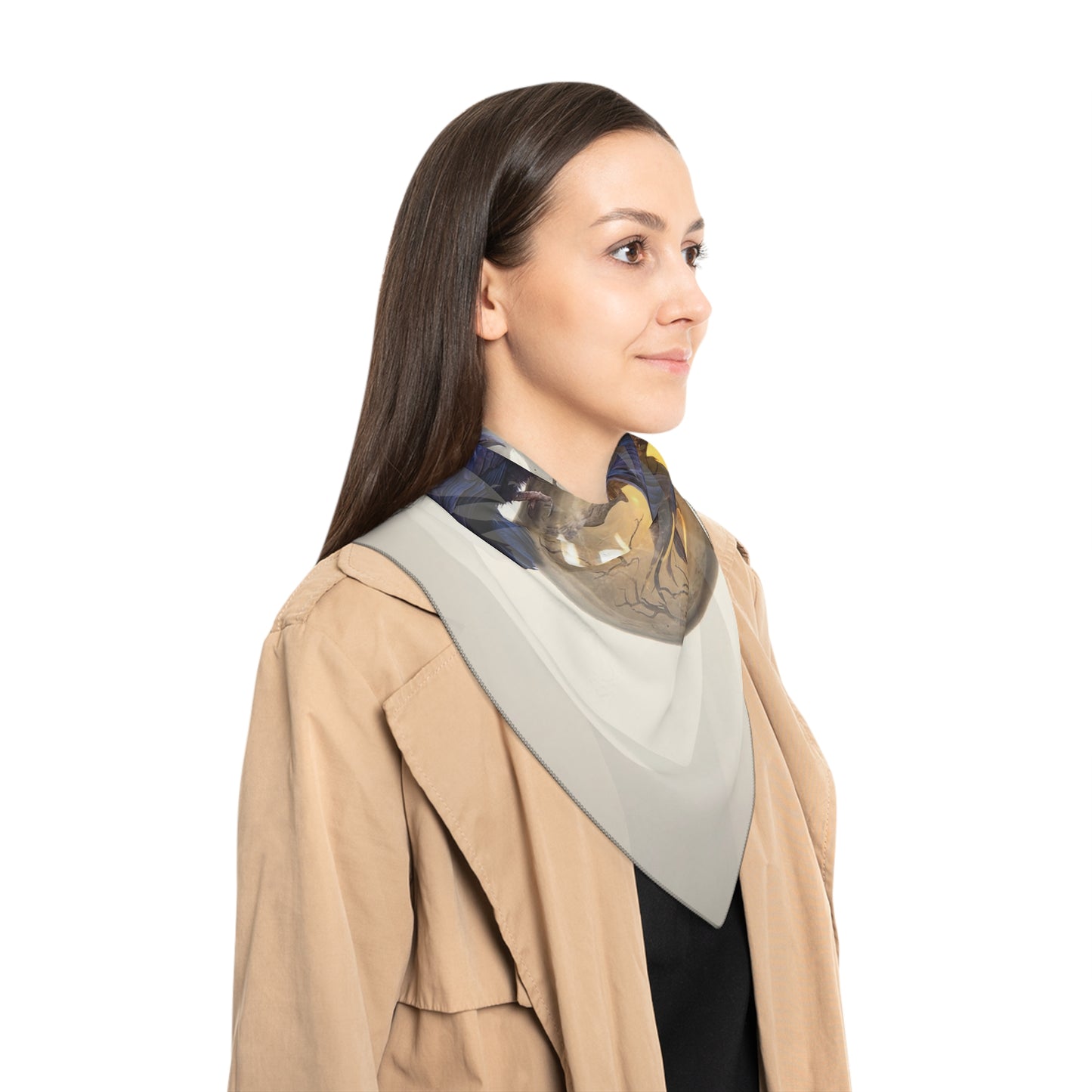 Ravens in the Glow Poly Scarf – Midnight Intelligence Dreamscape