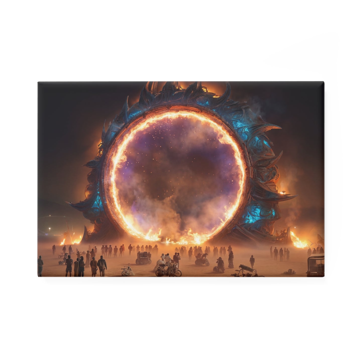 Celestial Portal Button Magnet, Rectangle (1 & 10 pcs) – Gateway to a Burning Nebula