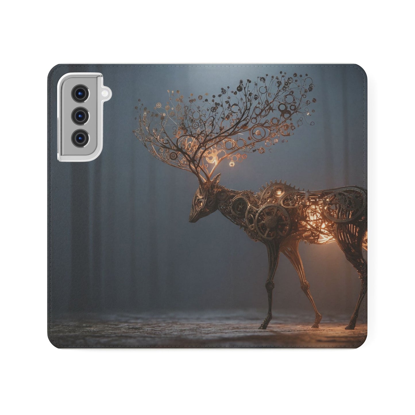 Mechanical Deer Flip Cases – Gears and Twilight Forest Guardian
