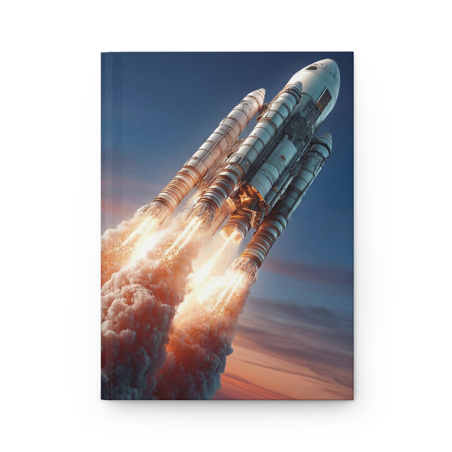 Rocket Launch Hardcover Journal Matte – Sunrise Escape Through Clouds