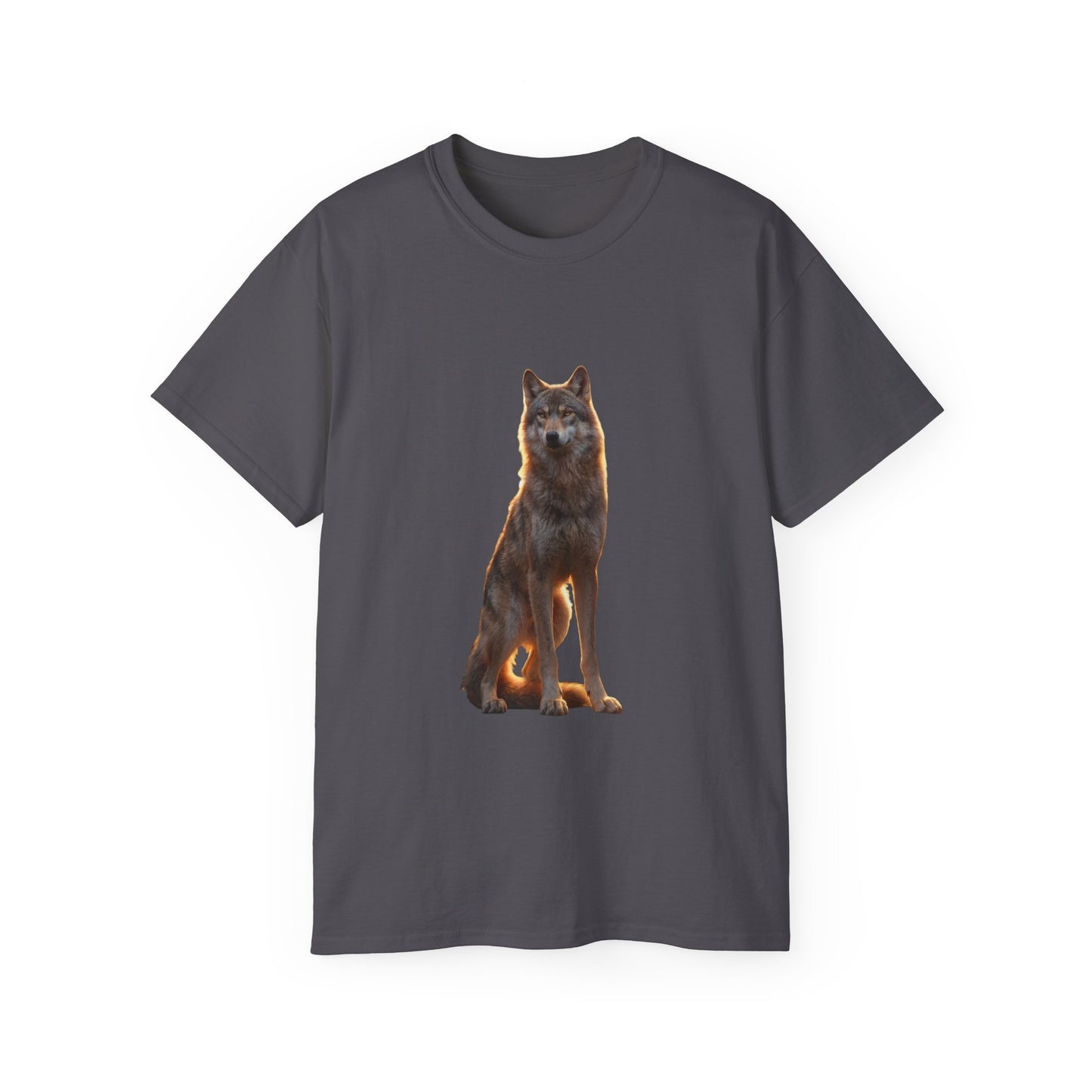 Golden Hour Wolf Unisex Ultra Cotton Tee – Silent Sentinel Portrait