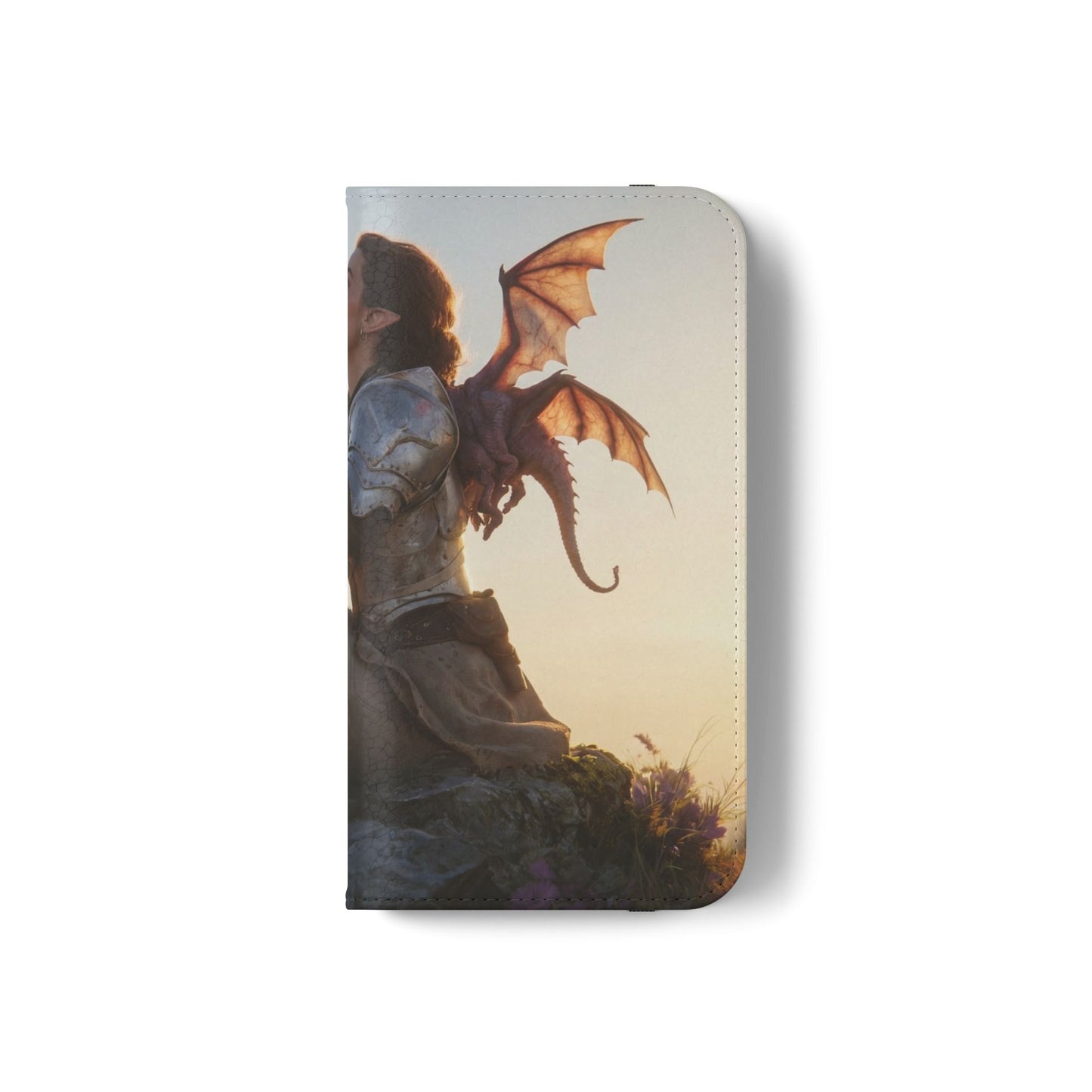 Dragon Knight Flip Cases – Sunlit Sentinel with Mini Drake and Sword