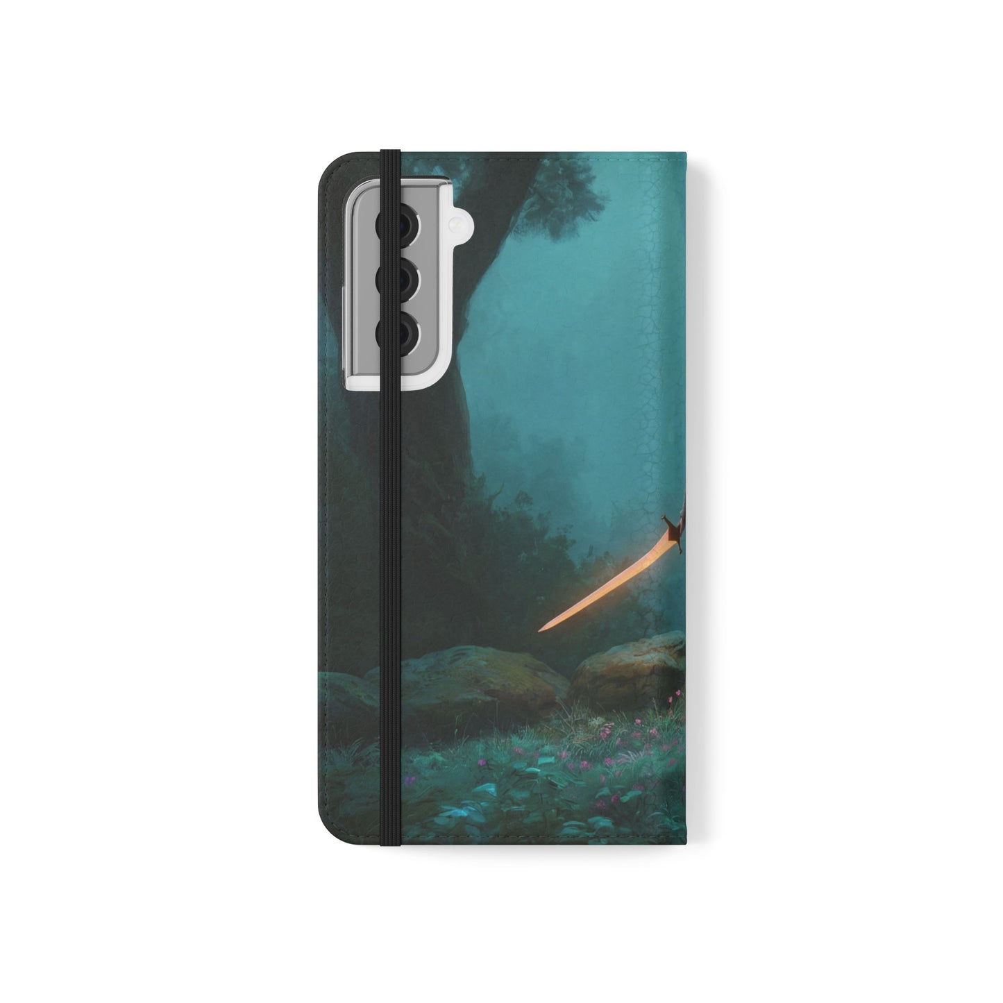 Forest Guardian Flip Cases – Elven Sentinel with Glowing Blade