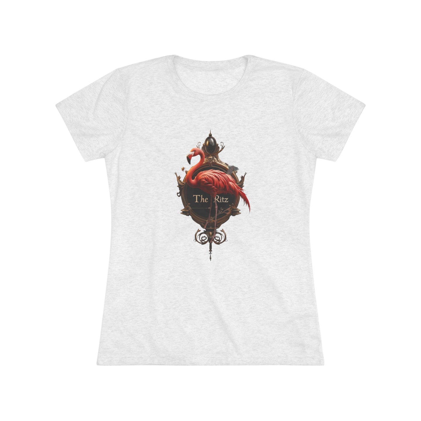 The Ritz Flamingo Women's Triblend Tee – Gilded Ornate Signage Design