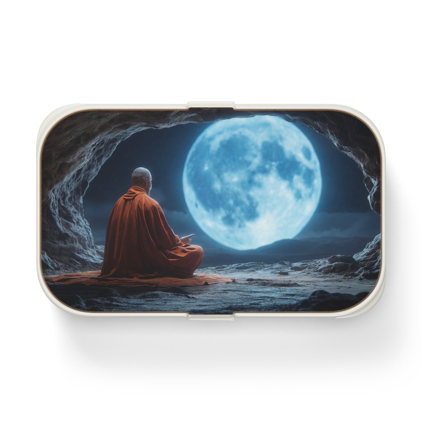 Moonlit Monk Bento Lunch Box – Stillness Under a Celestial Dome