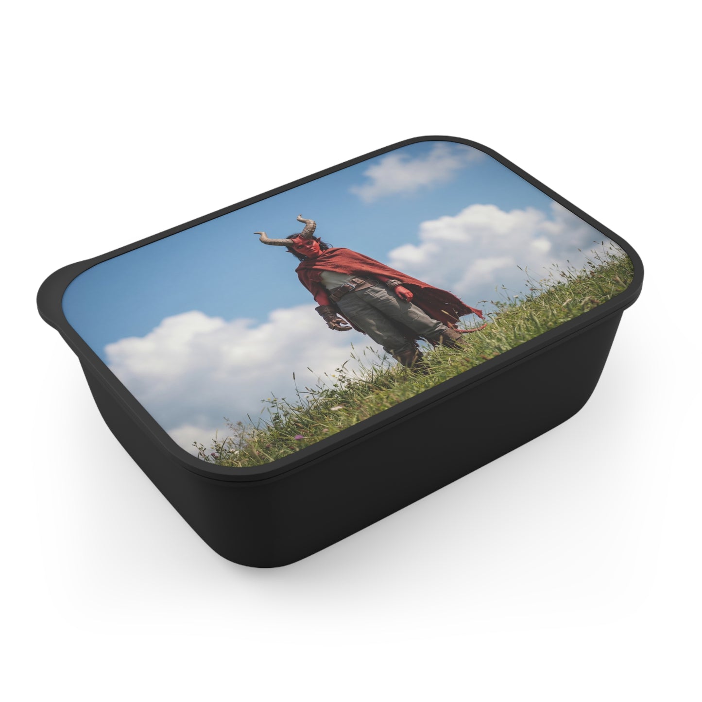 Horned Guardian PLA Bento Box with Band and Utensils – Sunset Meadow Sentinel