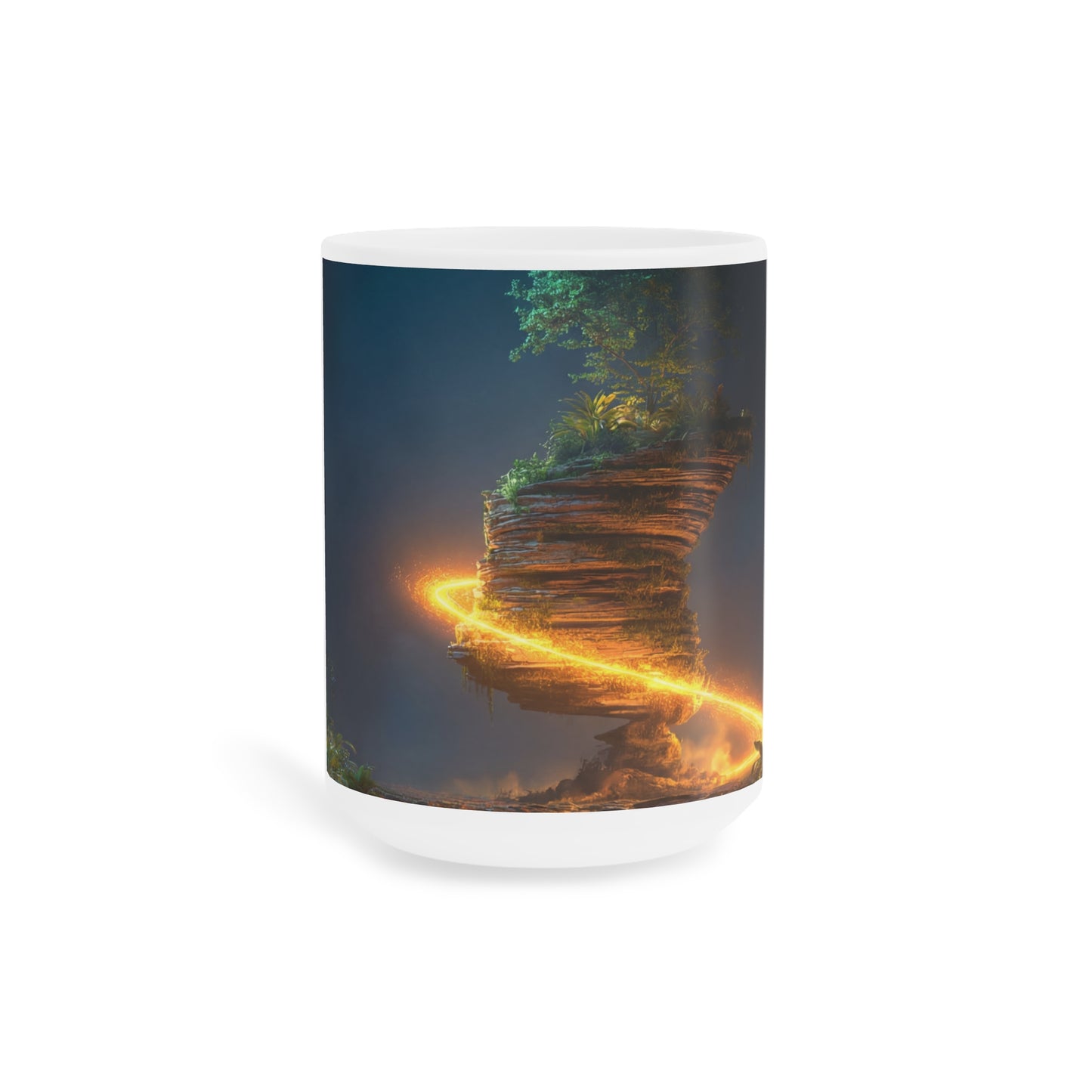 Luminous Floating Island Ceramic Mugs (11oz\15oz\20oz) – Celestial Vortex Dreamscape