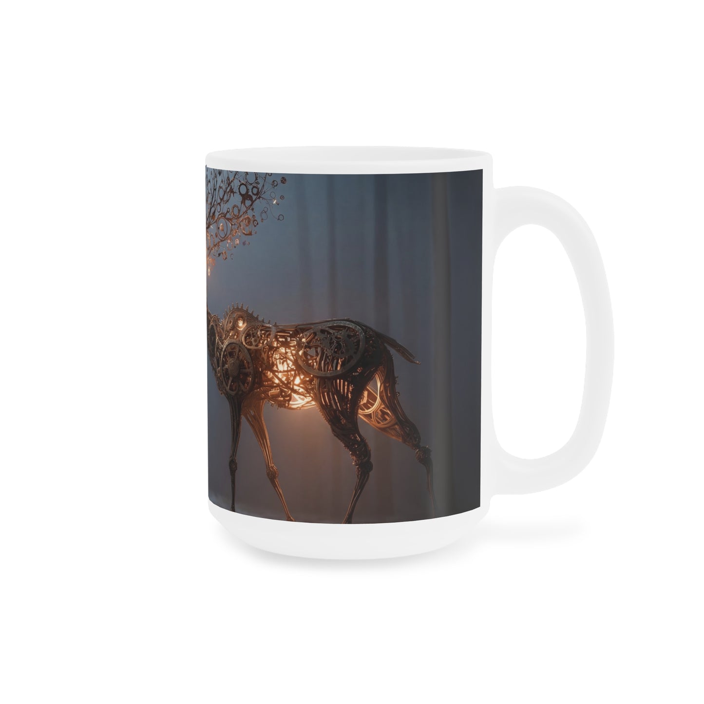 Clockwork Stag Ceramic Mugs (11oz\15oz\20oz) – Luminescent Forest Sentinel