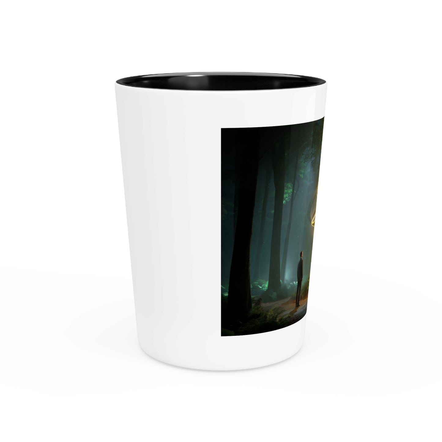 Golden Spiral Sentinel Shot Glass – Forest Guardian Light Vortex
