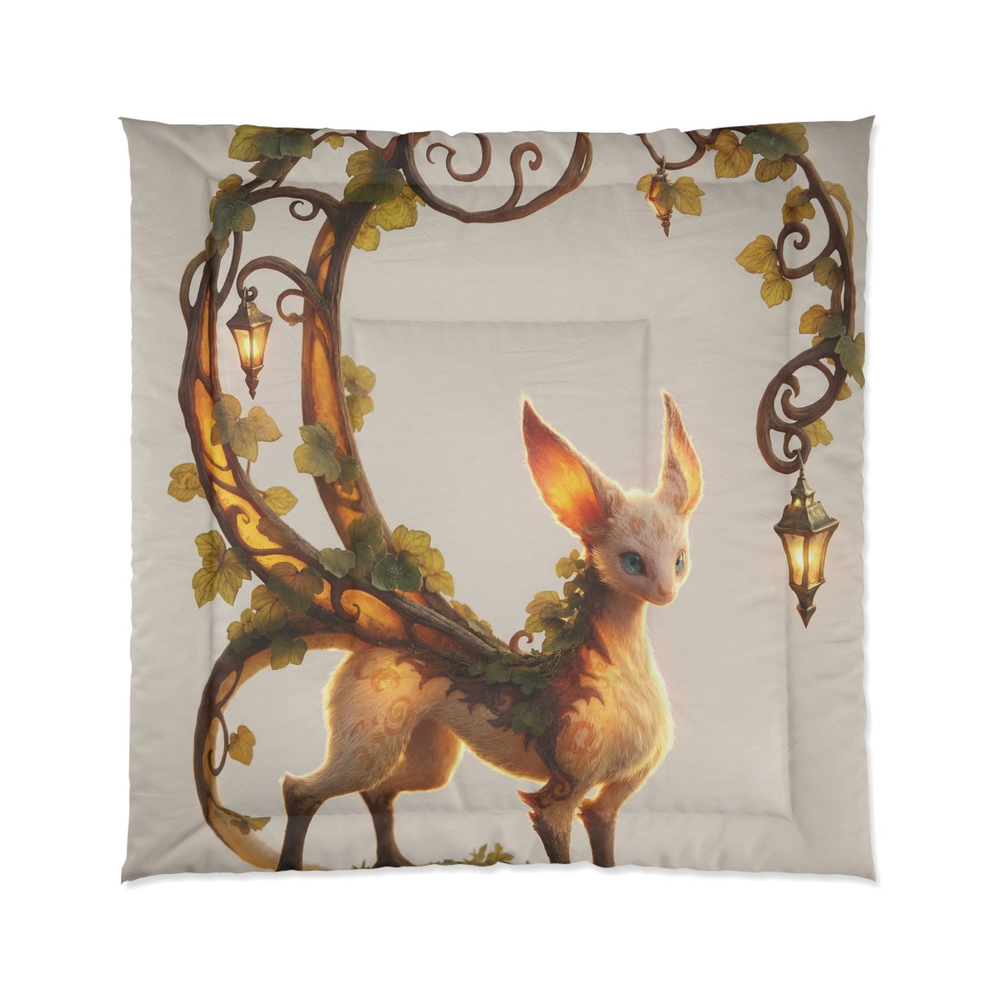 Moonlit Fae Fox Comforter – Whispers of the Twilight Gate