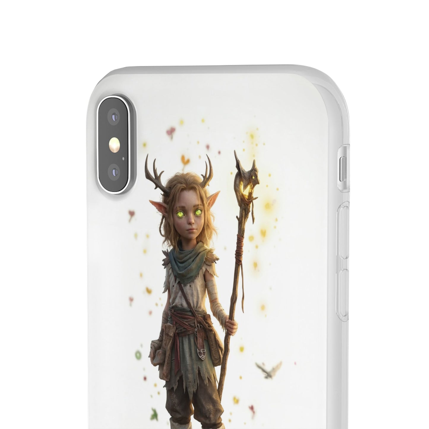Forest Sentinel Flexi Cases – Glowing Antlered Child with Pet Companions