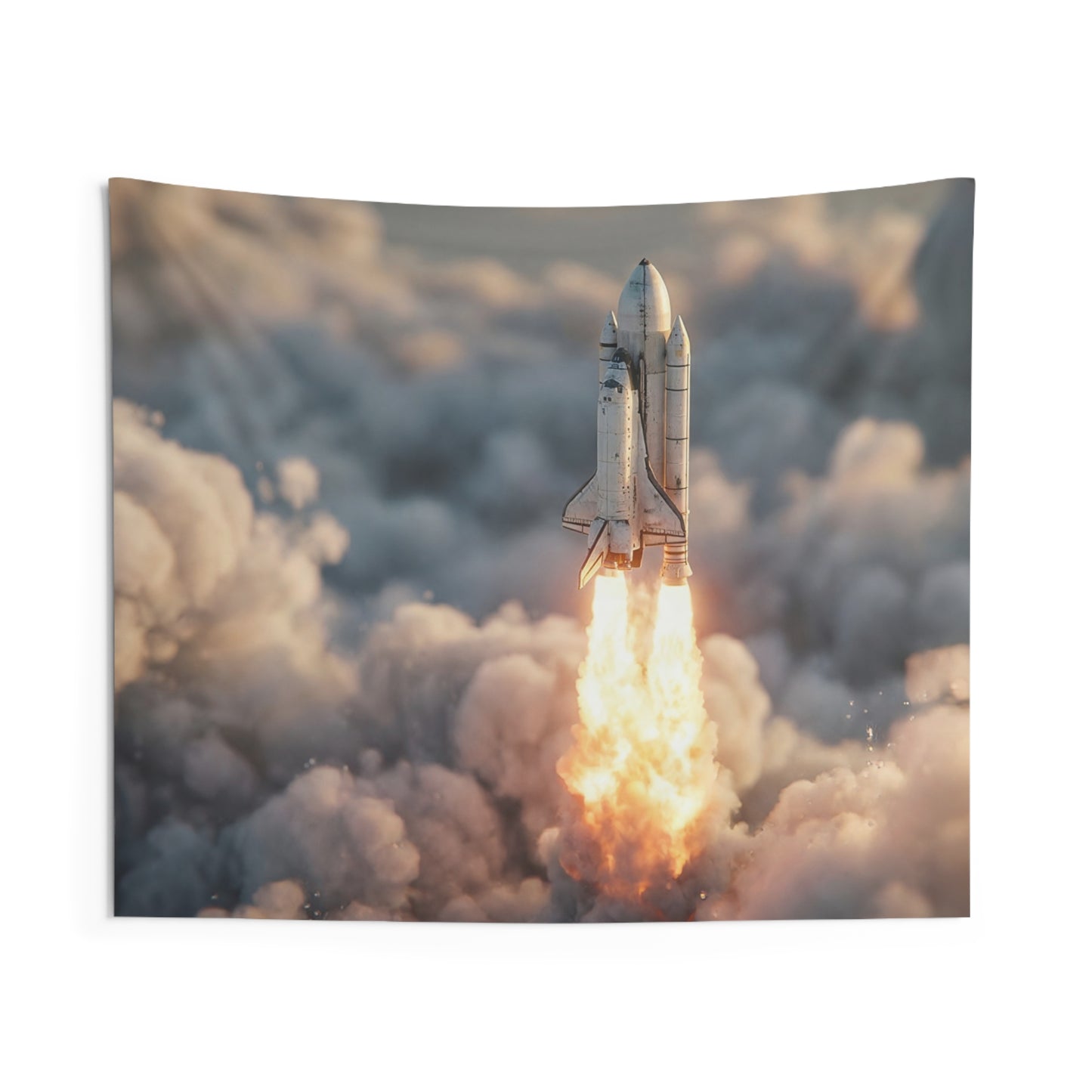 Space Shuttle Launch Indoor Wall Tapestries – Golden Dawn Ascension