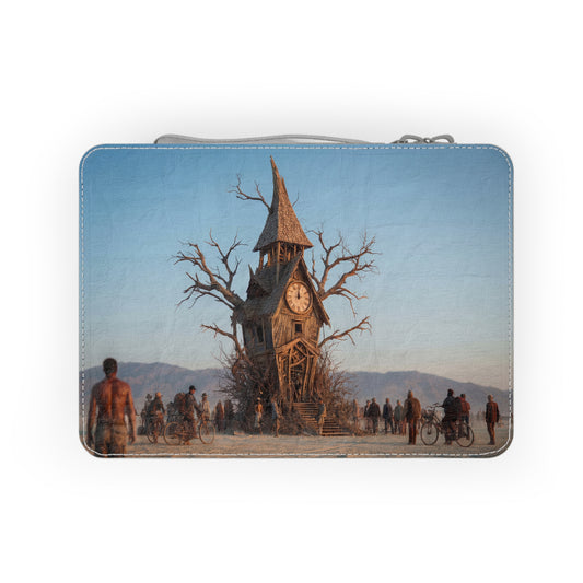 Clockwork Tower Paper Lunch Bag – Desert Sentinel at Golden Hour
