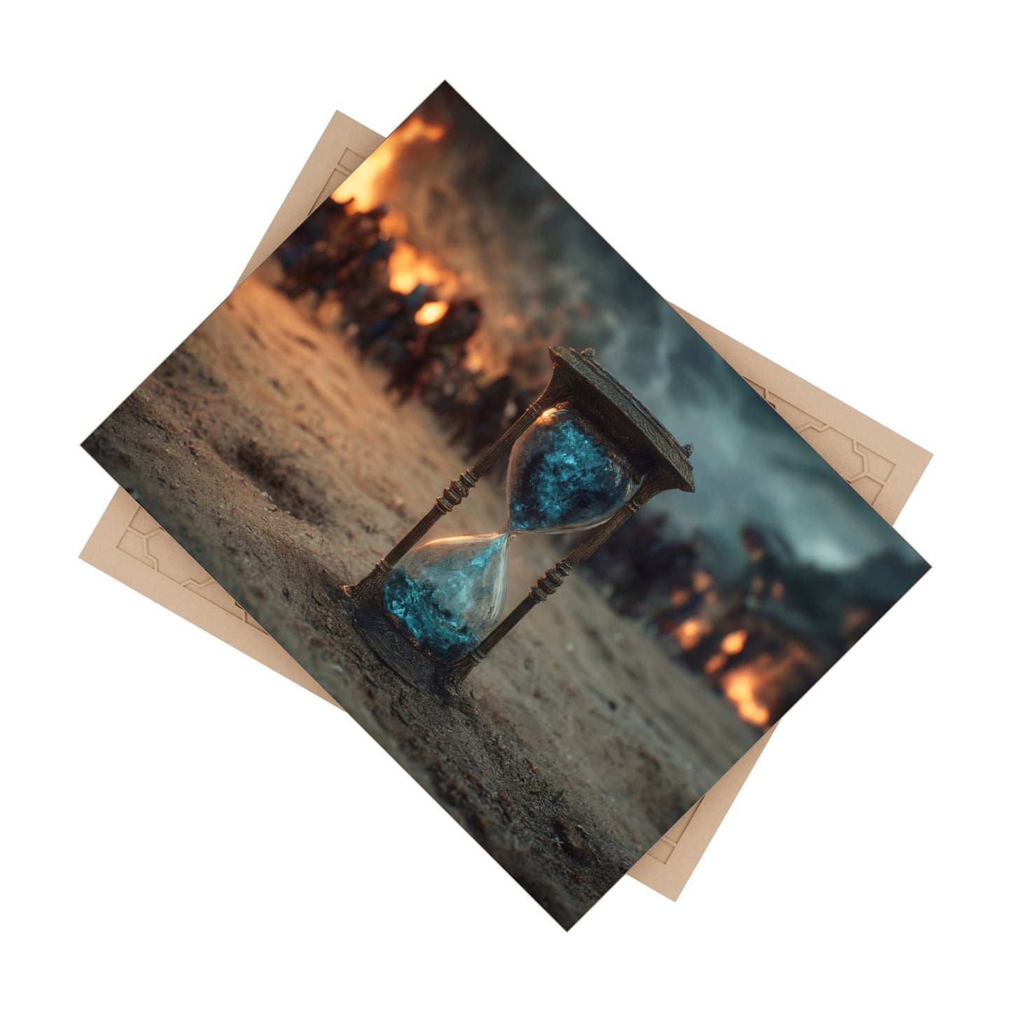 Hourglass of Twilight Ceramic Photo Tile – Sands of Decisive Fate