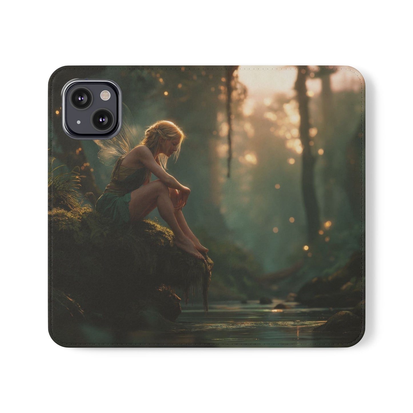 Mossy Bank Fairy Flip Cases – Golden Hour Sentinel Portrait