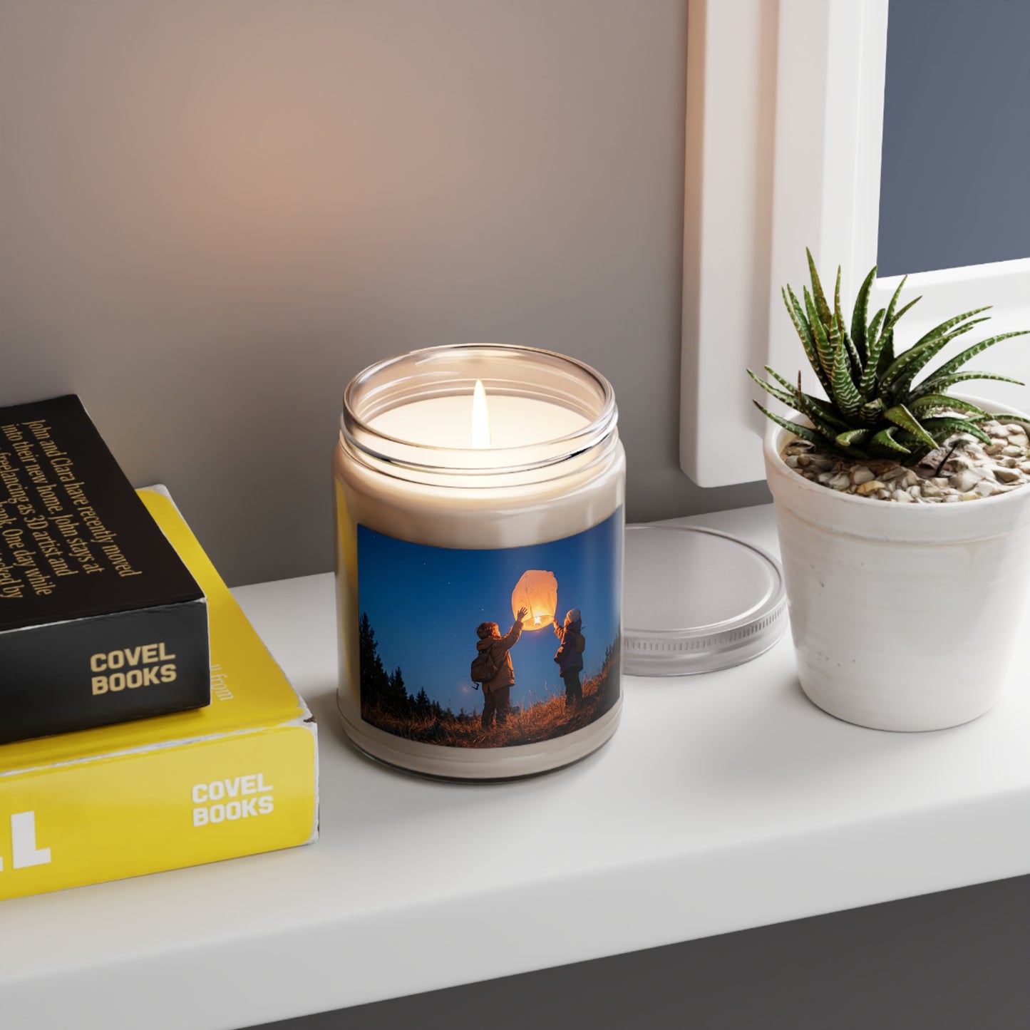 Starlit Lantern Scented Soy Candles with White Lid, 9oz – Wishful Twilight Release