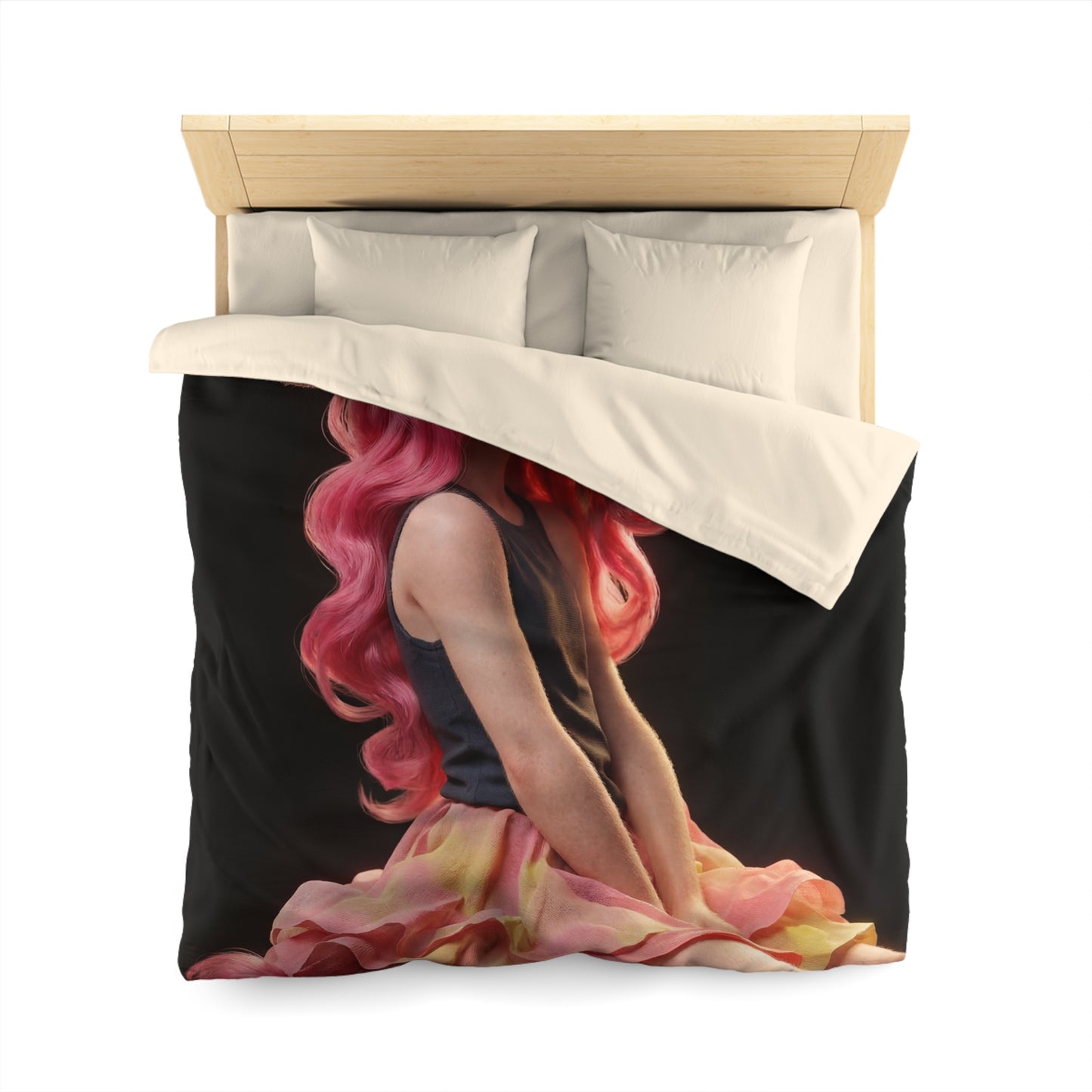 Pink Unicorn Girl Microfiber Duvet Cover – Soft Glow in Your Sleep Sanctuary