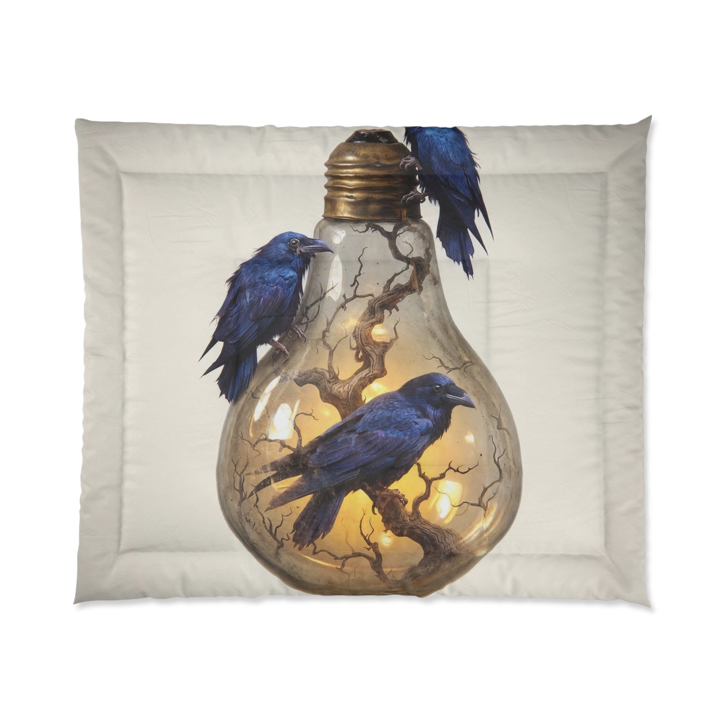 Ravens in the Lightbulb Comforter – Whispers of Wisdom and Warmth