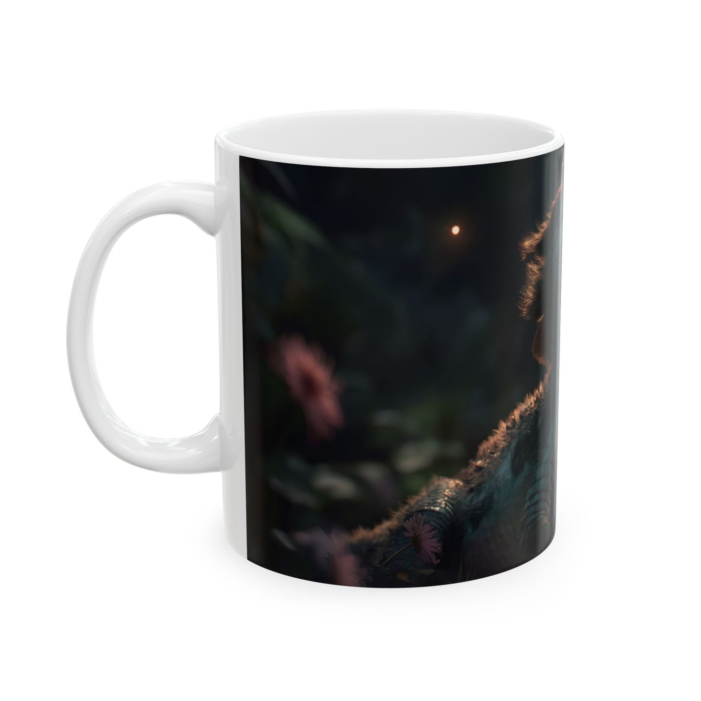 Gentle Crocodile with Butterfly Ceramic Mug – Twilight Meadow Whispers