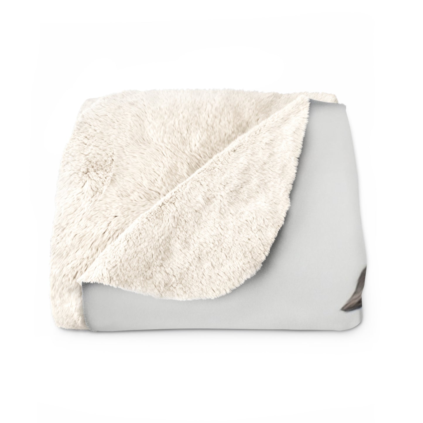 Gifted Puppy Sherpa Fleece Blanket – Rustic Bandana Present Scene