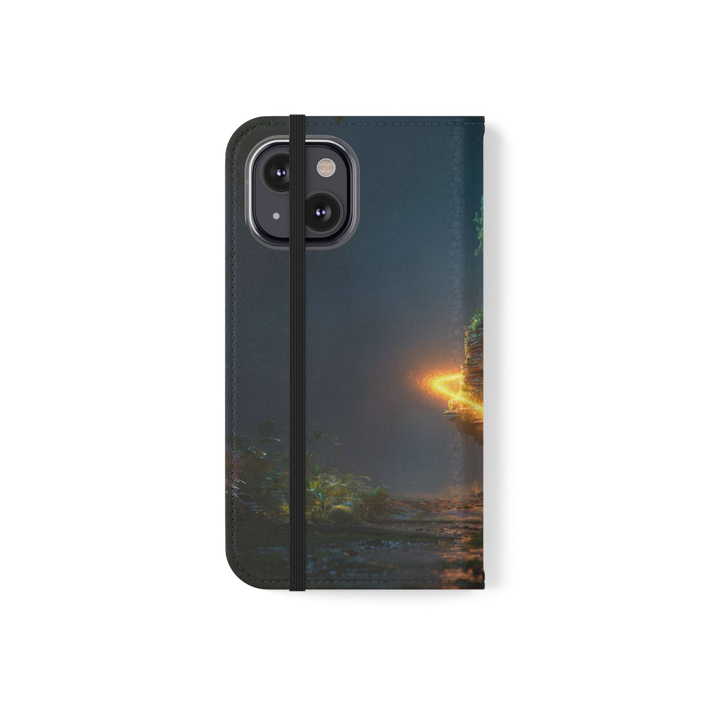 Luminous Floating Island Flip Cases – Amber Twilight Sanctuary