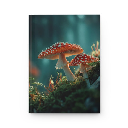 Crimson Toadstool Hardcover Journal Matte – Whispers of the Mossy Glen