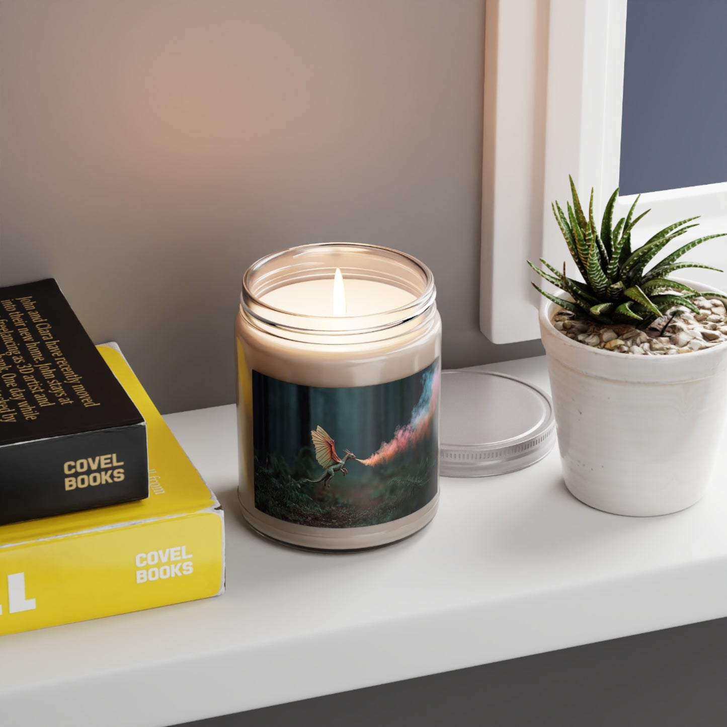 Chromatic Dragon Scented Soy Candles with White Lid, 9oz – Forest Fireworks in a Jar