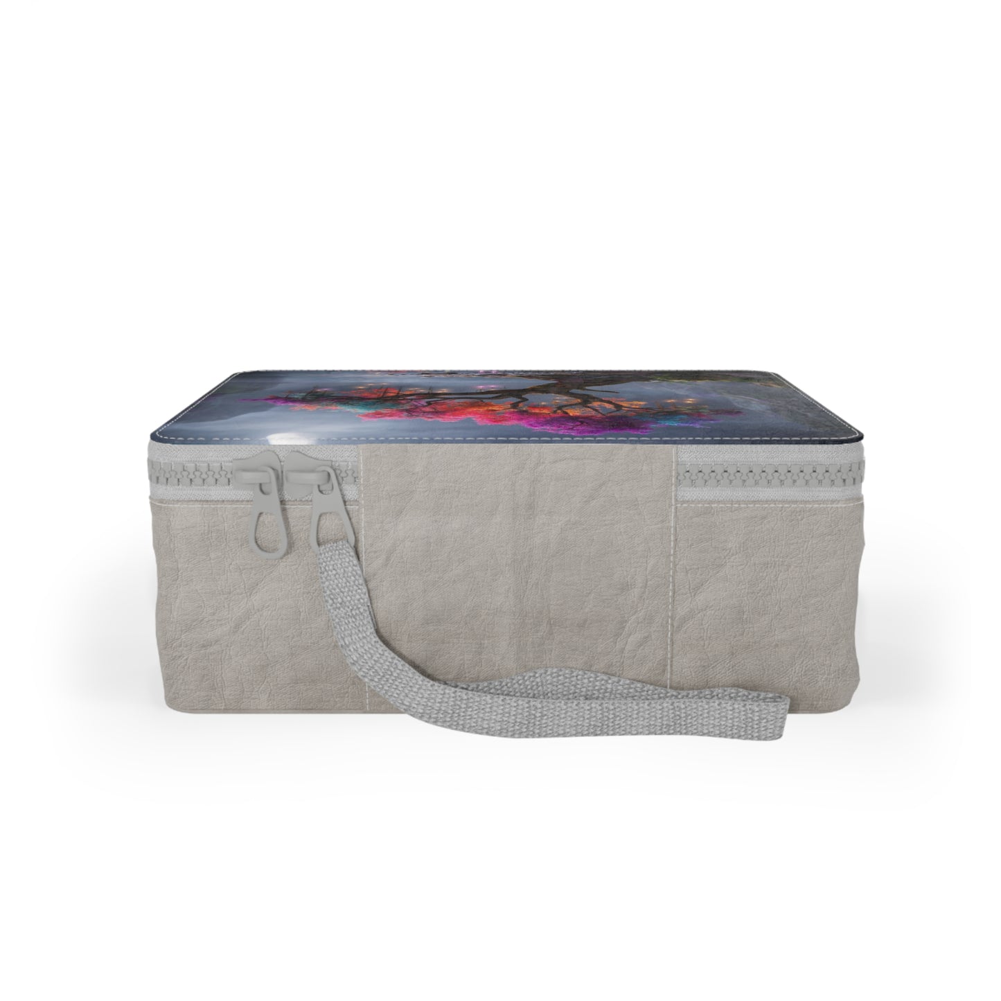 Prismatic Canopy Paper Lunch Bag – Rainbow Tree Moonlit Lake Scene