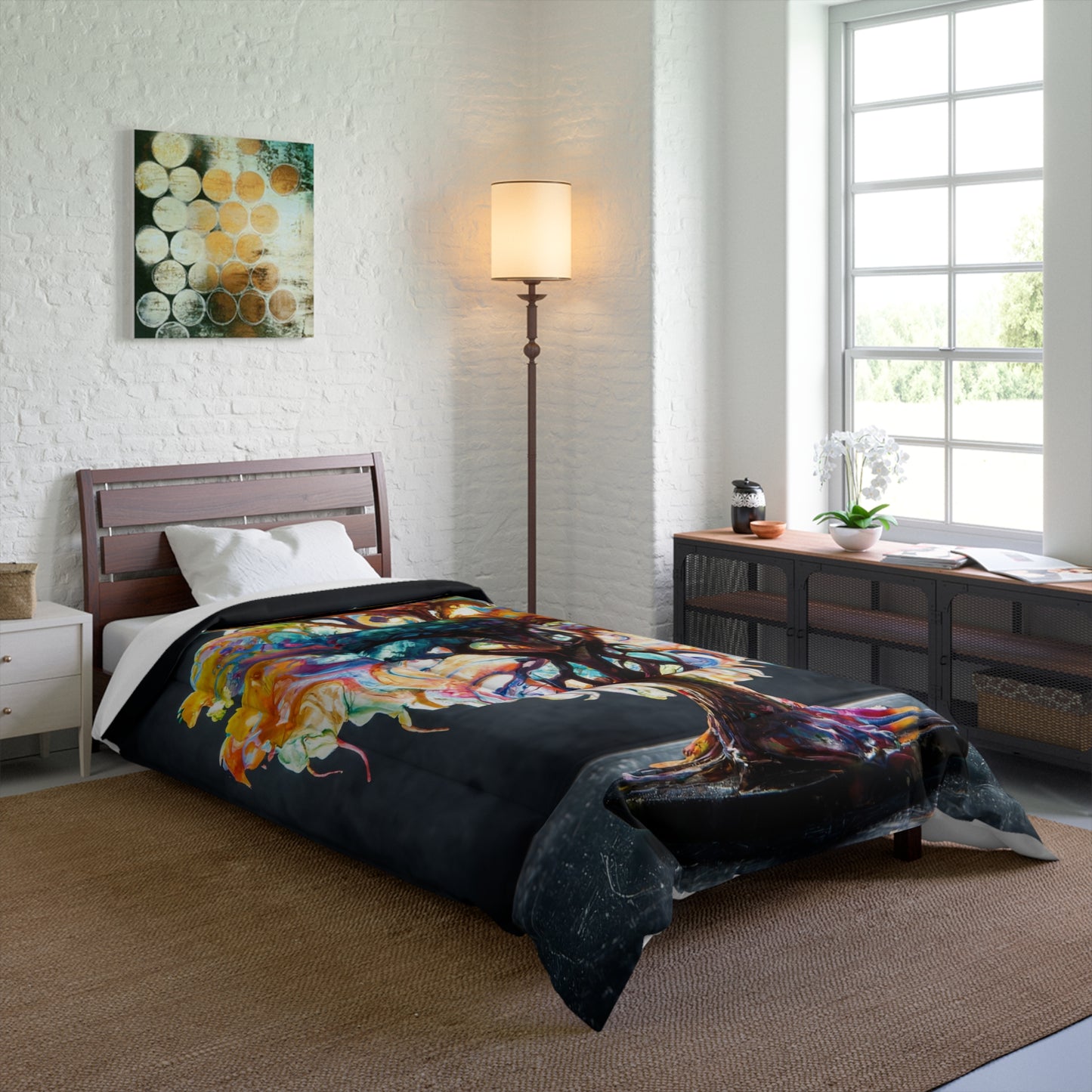 Chromatic Dream Tree Comforter – Vivid Liquid Light Canopy