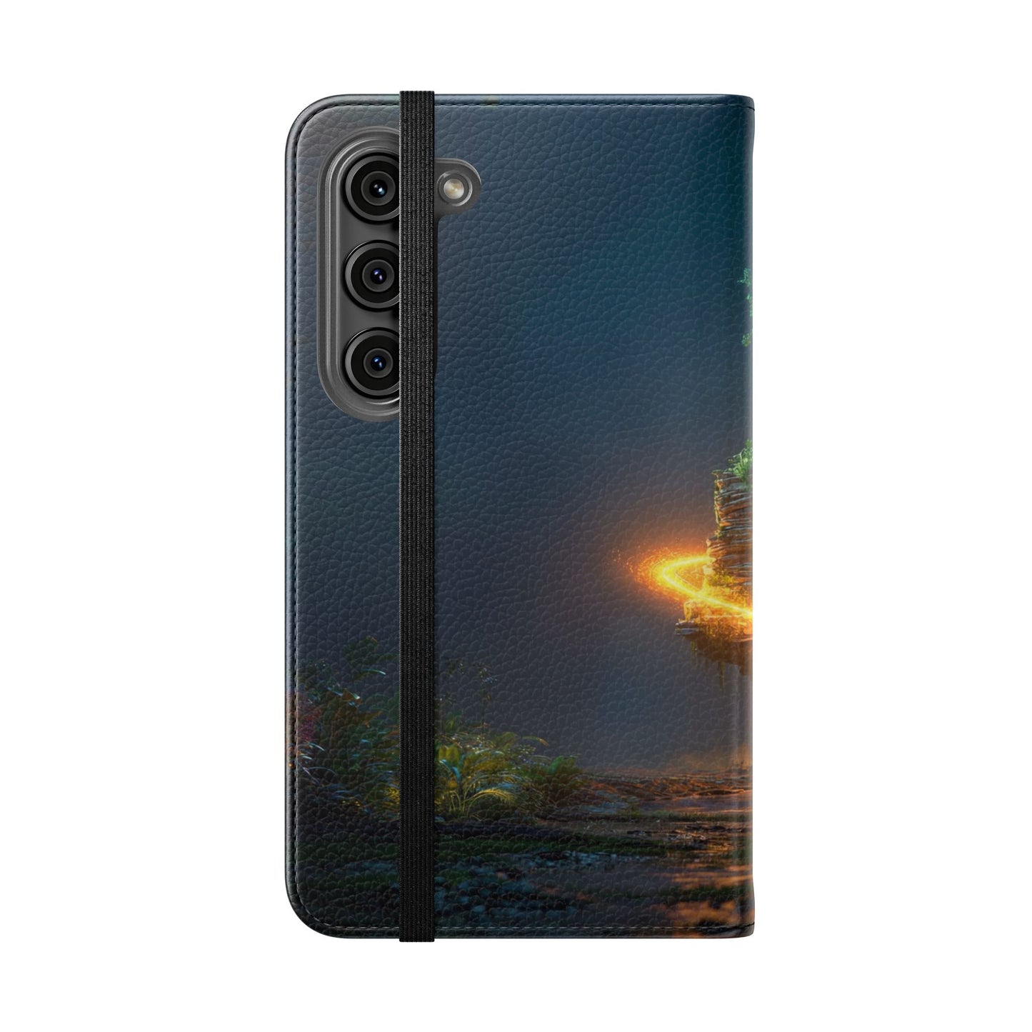 Luminous Floating Island Flip Cases – Amber Twilight Sanctuary