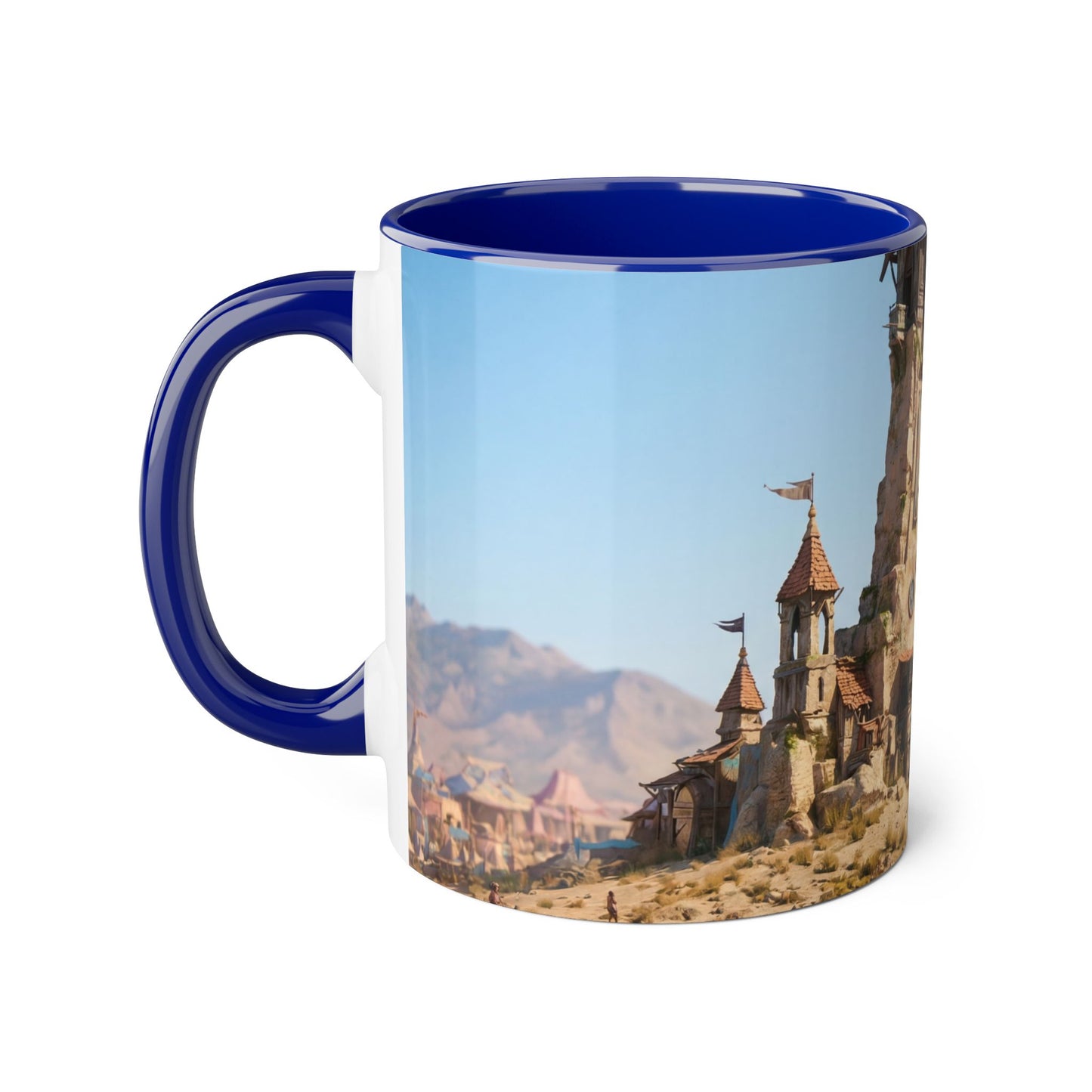 Dusty Gate Guardian Accent Mugs, 11oz – Sandstone Sentinel Archway