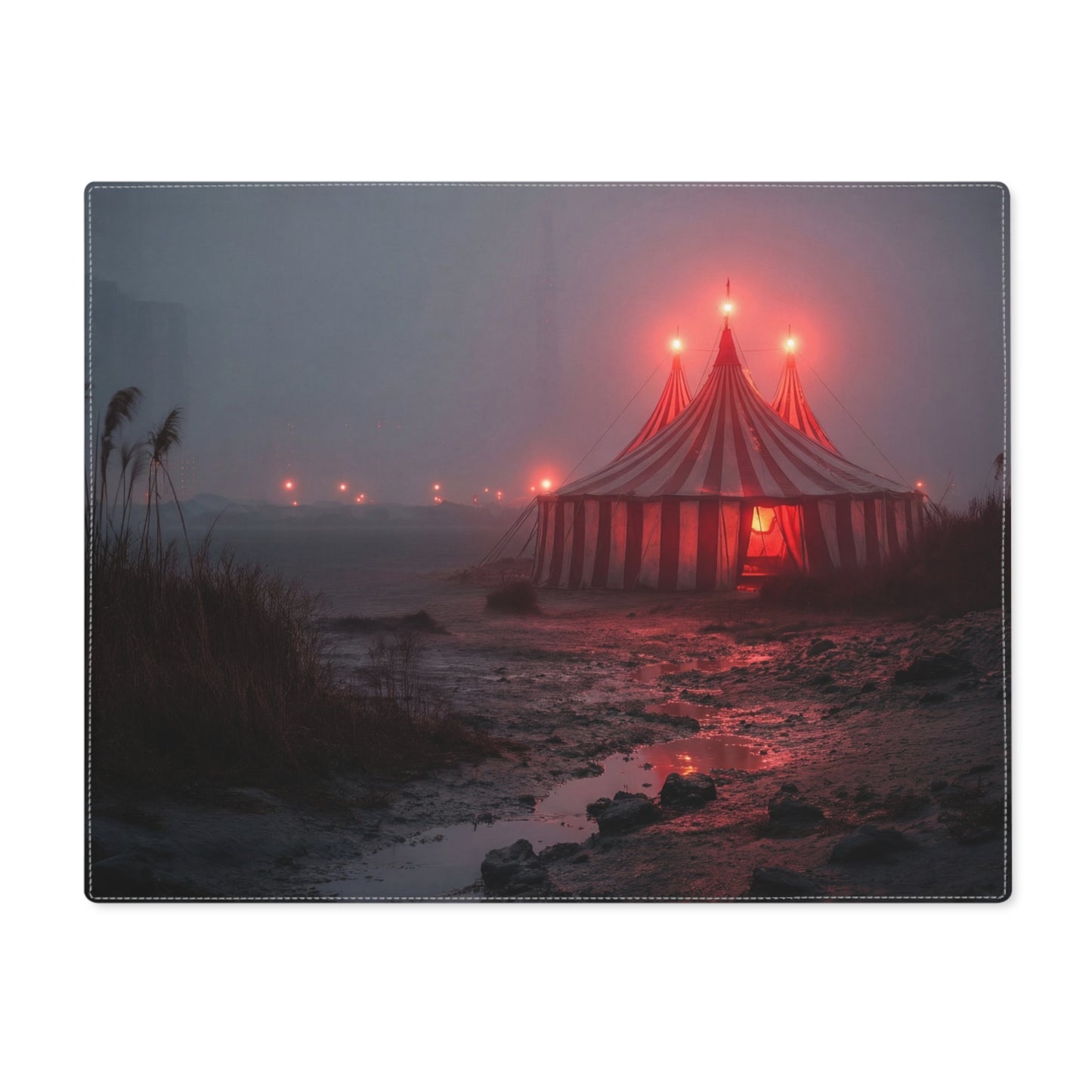 Crimson Circus Tent Placemat – Midnight Mirage by the Water's Edge