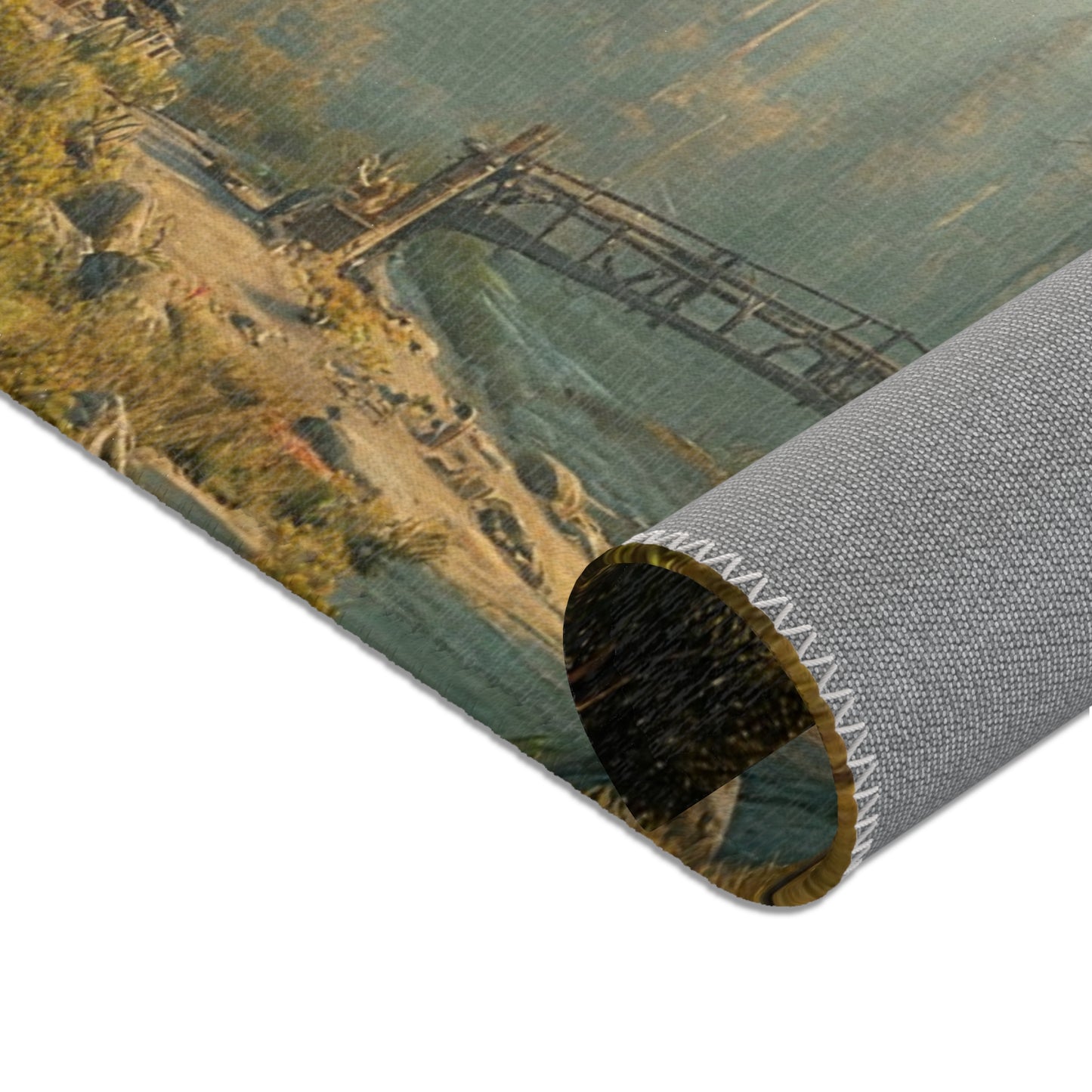 Treehouse Haven Area Rugs – Emerald Cabin Perched in Misty Pines