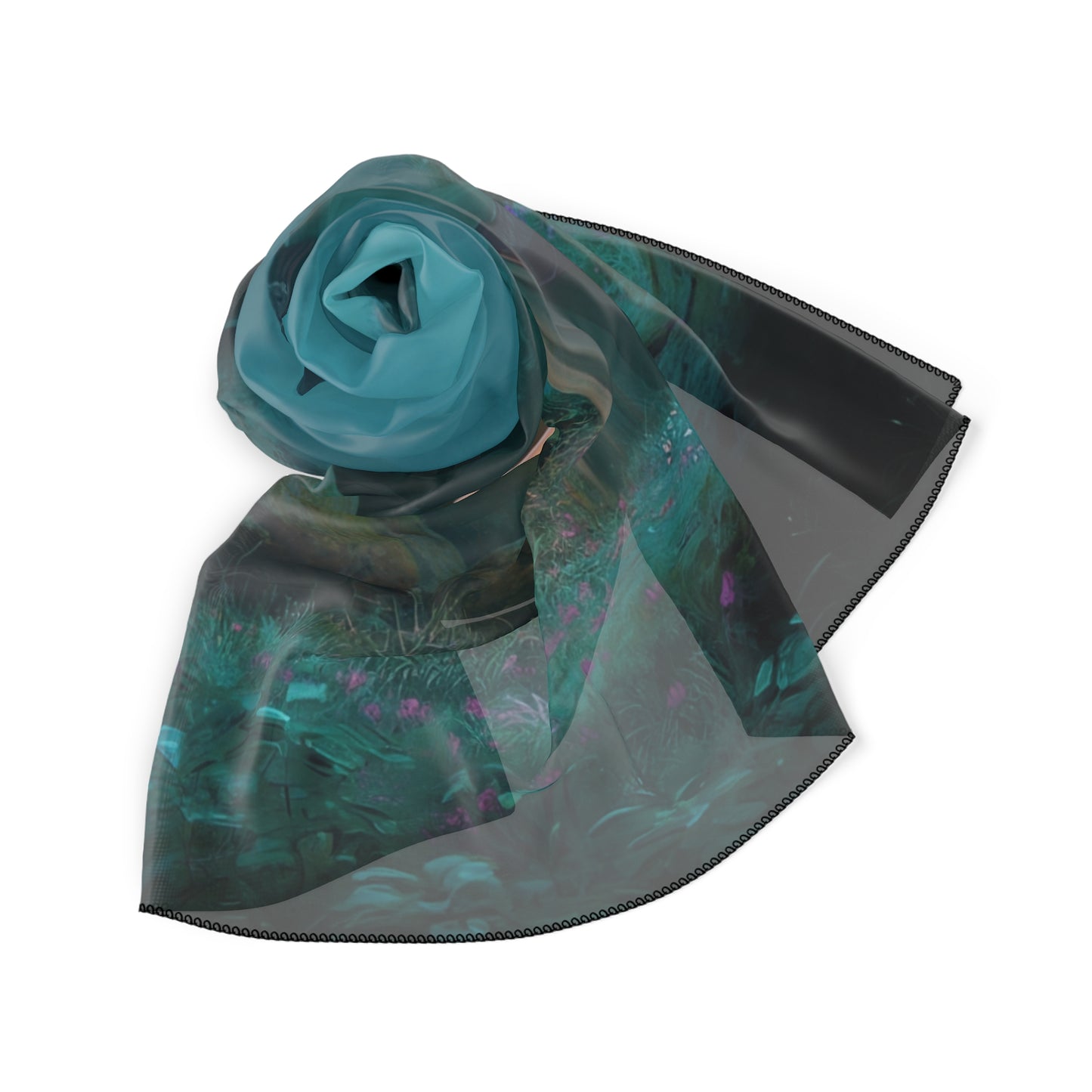 Twilight Sentinel Poly Scarf – Moss-Draped Forest Guardian