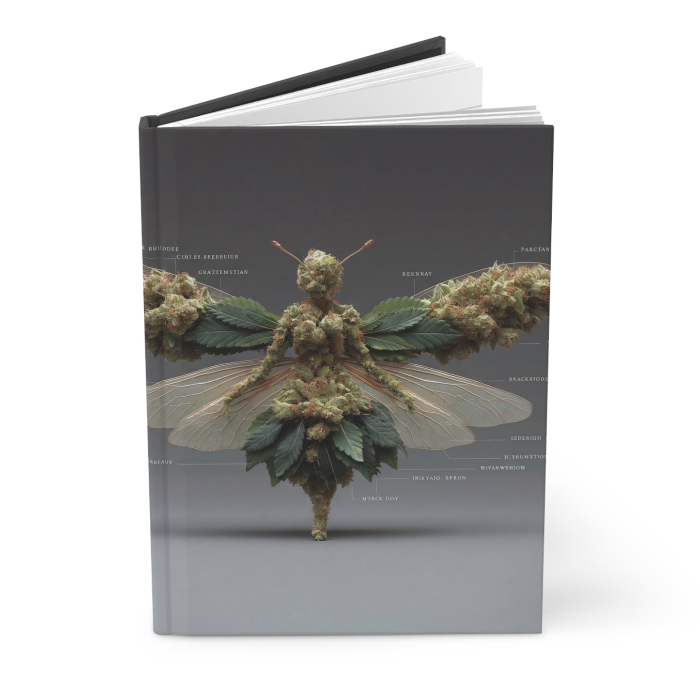 Botanical Winged Being Hardcover Journal Matte – Anatomical Fantasy in Green