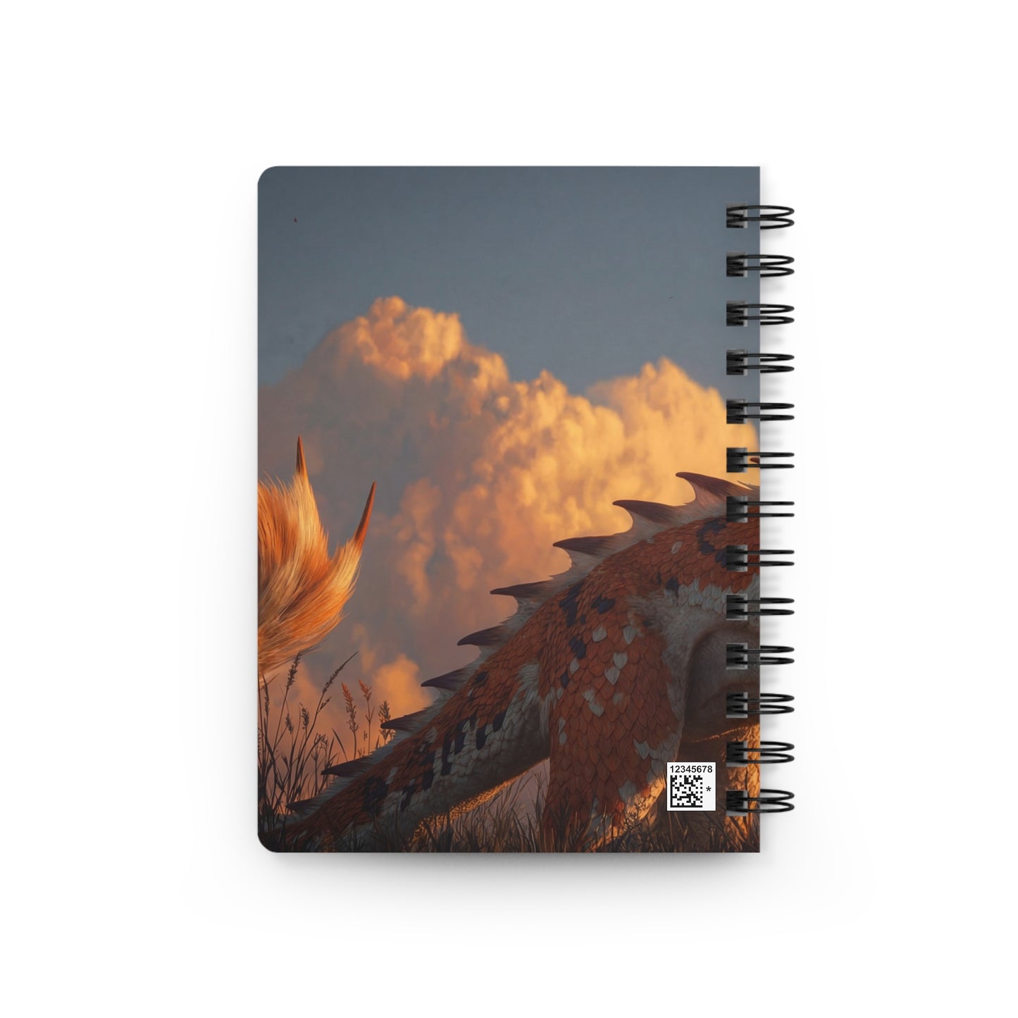 Sunset Dragon Spiral Bound Journal – Warm Ember Guardian