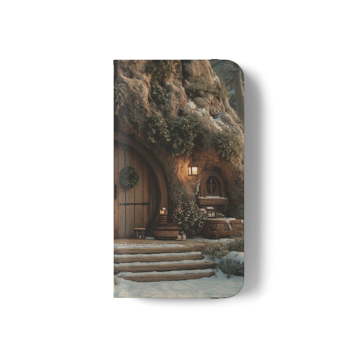 Hobbit Hole Flip Cases – Cozy Winter Doorway Scene