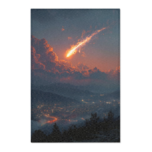 Celestial Fire Comet Area Rugs – Twilight Skyfall Dreamscape