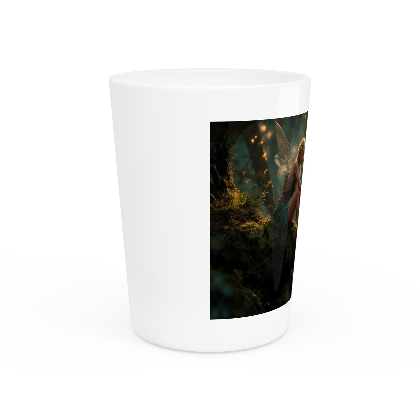 Forest Fairy Shot Glass – Mossy Bank Twilight Scene