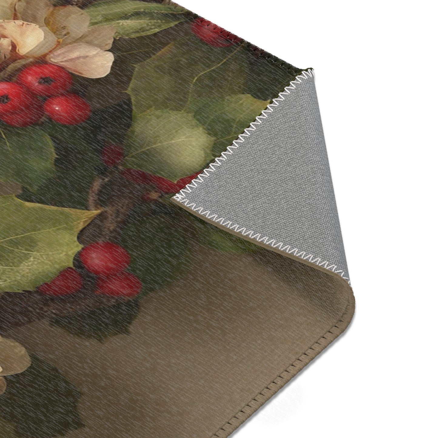 Holly & Blossom Garland Rug – Timeless Winter Reverie
