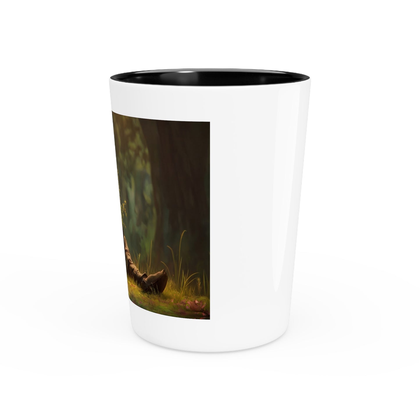 Forest Sentinel Shot Glass – Twilight Guardian with Glow-Cooled Plant
