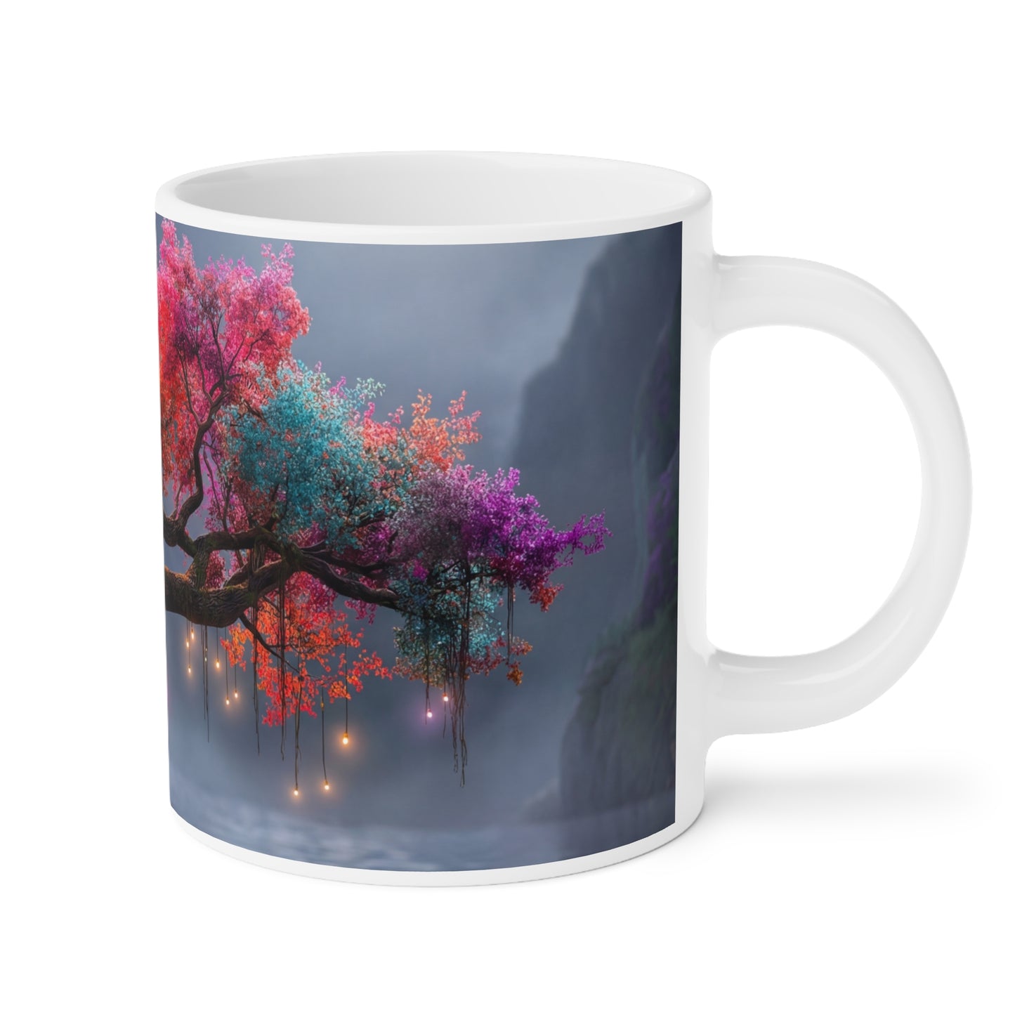 Chromatic Dream Tree Ceramic Mugs (11oz\15oz\20oz) – Moonlit Spectrum Sentinel