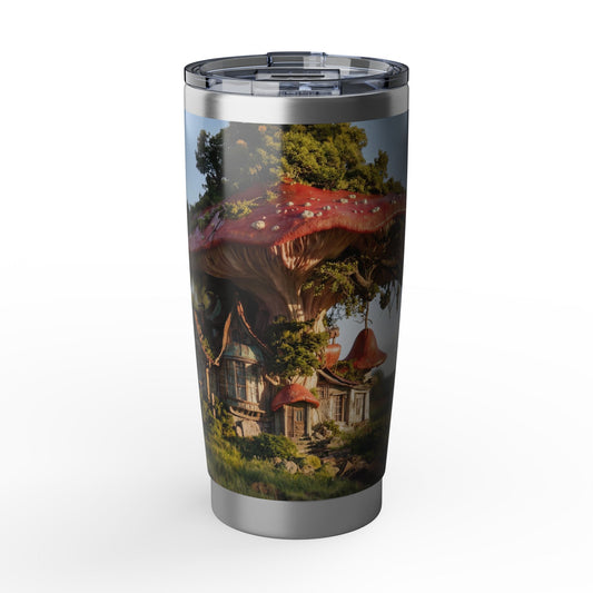 Mushroom Cottage Vagabond 20oz Tumbler – Whimsical Forest Home