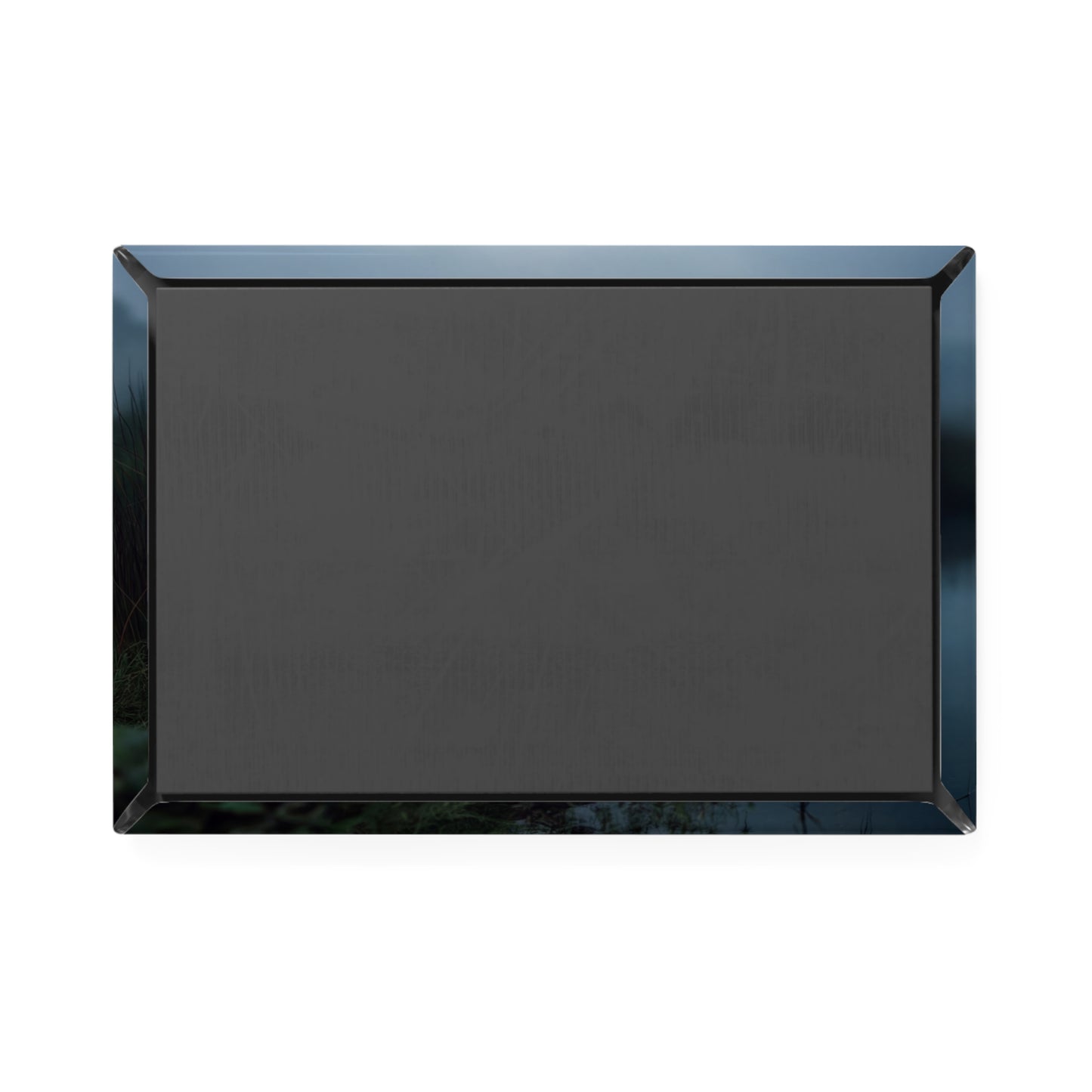 Misty Crocodile Watcher Button Magnet, Rectangle (1 & 10 pcs) – Emerald Gaze at Dawn’s Edge